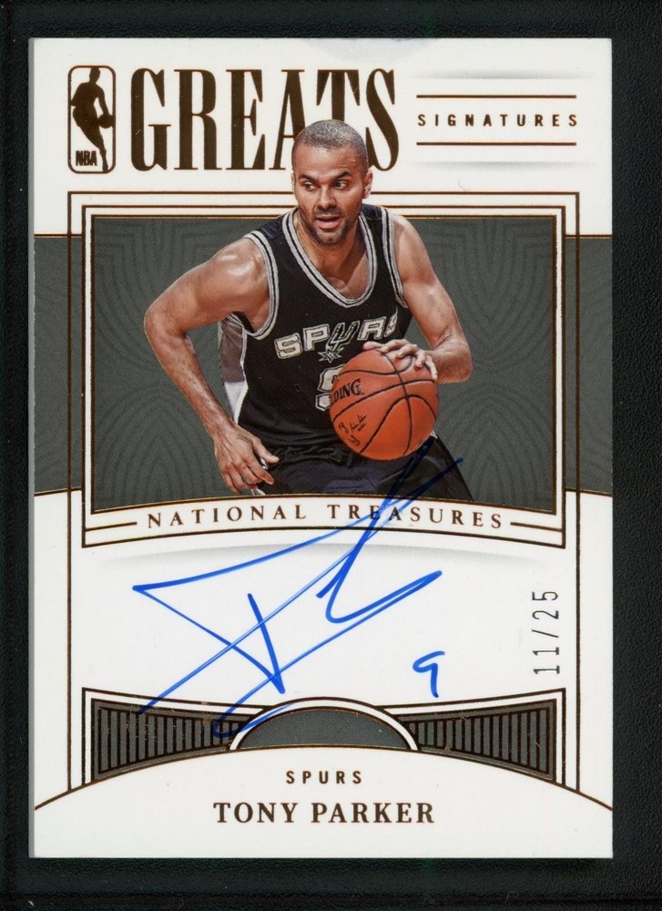 2022-23 TONY PARKER 11/25 AUTO PANINI NATIONAL TREASURES NBA GREATS (read)