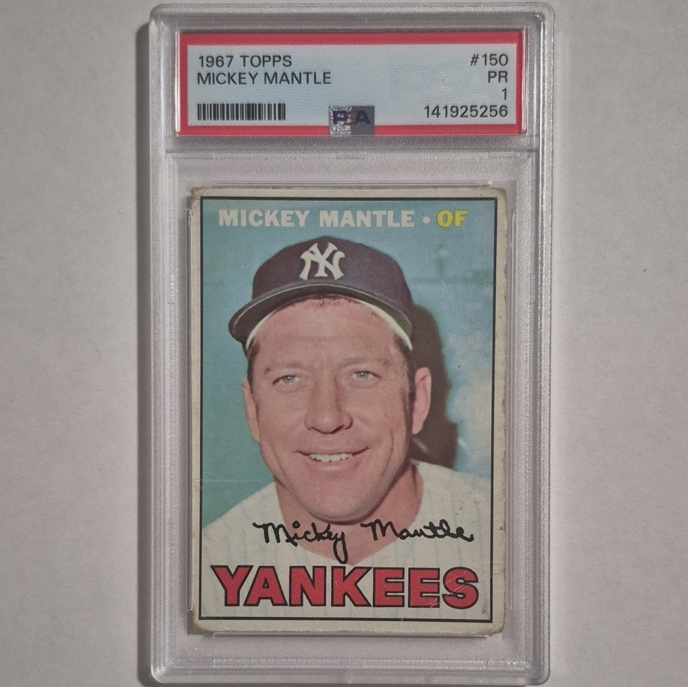 Topps 1967 Mickey Mantle #150 New York Yankees Base Set PSA 1