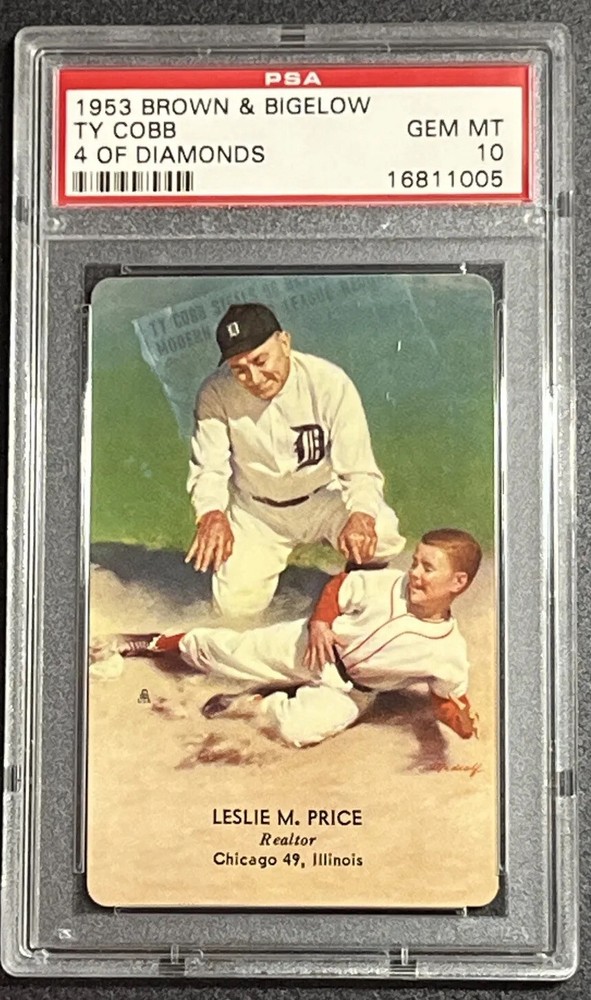 1953 Brown & Bigelow Ty Cobb Four Of Diamonds PSA 10 Gem Mint