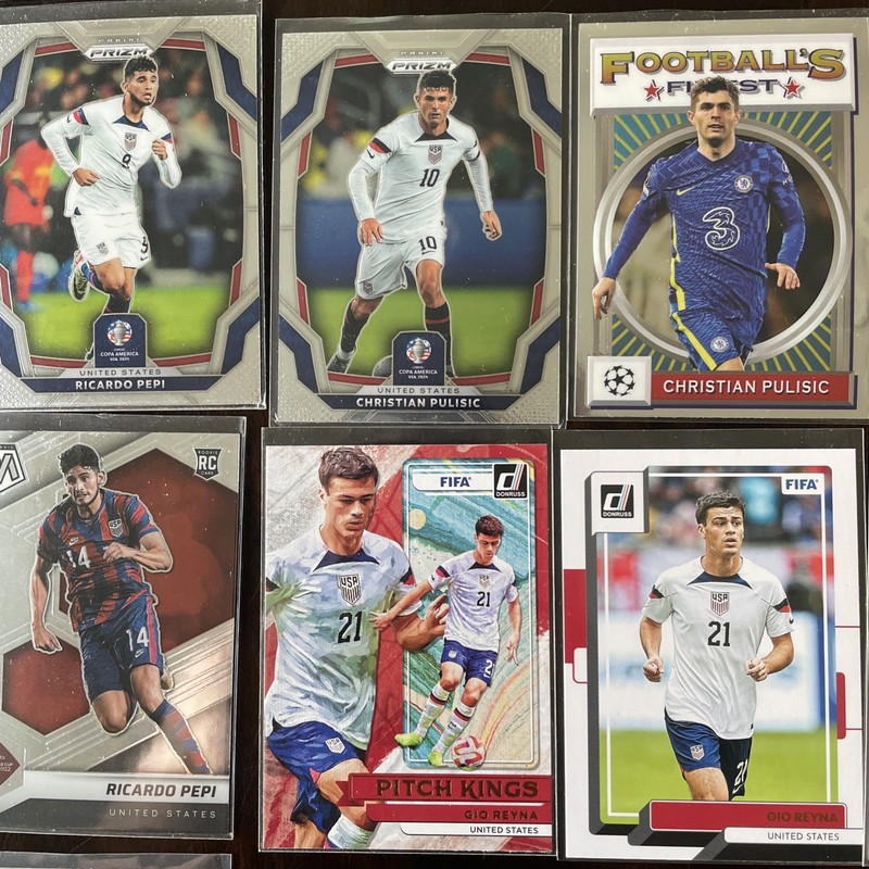 59 USMNT Soccer Card Lot RC Prizm Select Pulisic Pepi McKennie Reyna World Cup view 2