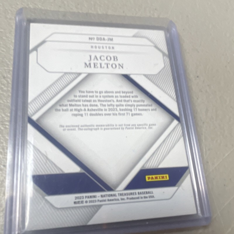 Panini 2023 National Treasures Diamond Duals Jacob Melton Auto #DDA-JM /25 view 2