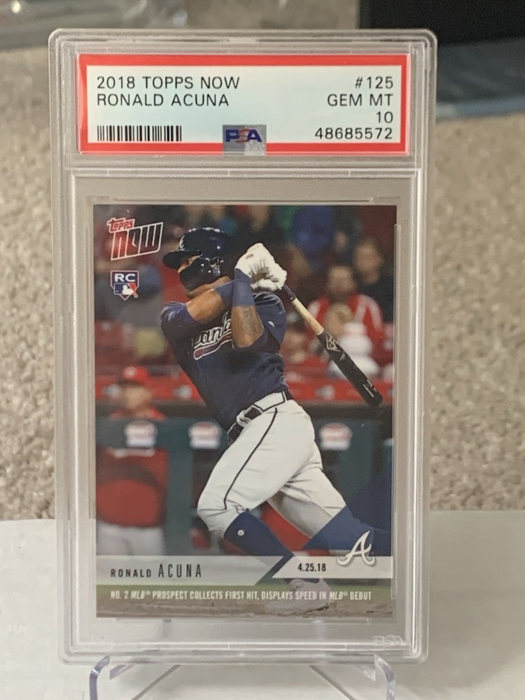 Topps 2018 Now #125 Ronald Acuna Jr. RC PSA 10 Atlanta Braves