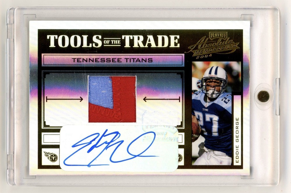 2004 Playoff Absolute Tools of Trade Eddie George Game Used Prime Patch Auto /25