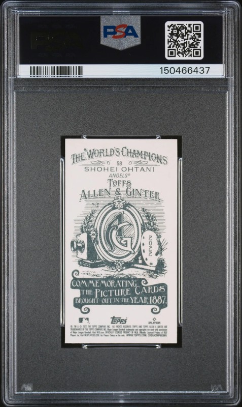 2022 Topps Allen & Ginter Shohei Ohtani #58 Mini A&G Back PSA 10 view 2