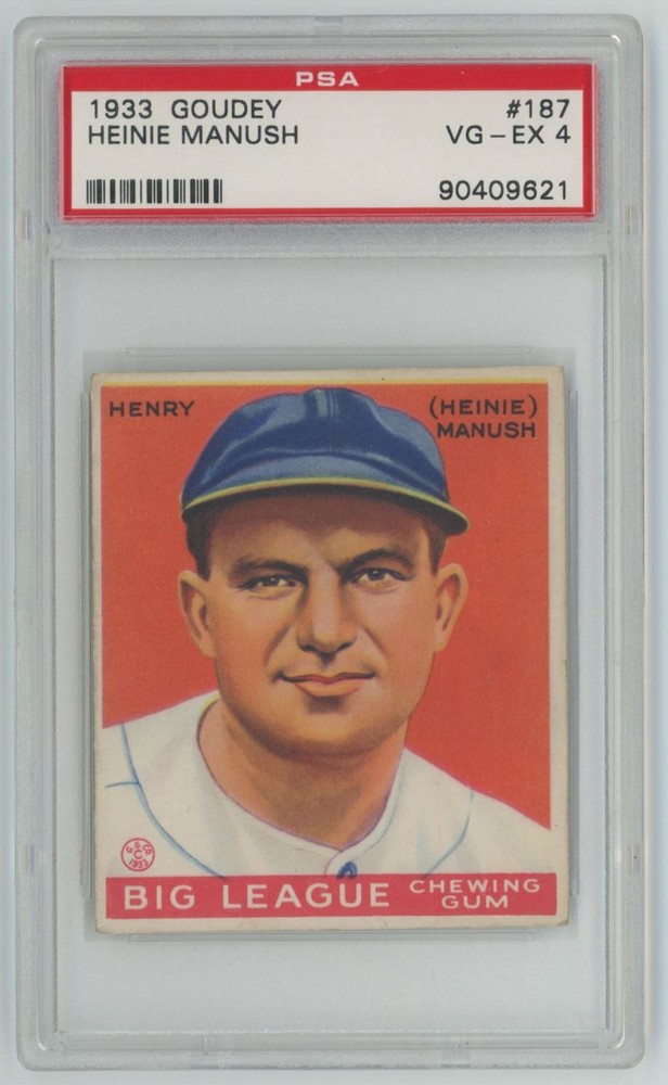 1933 Goudey Heinie Manush PSA 4 Washington Senators #187 A19