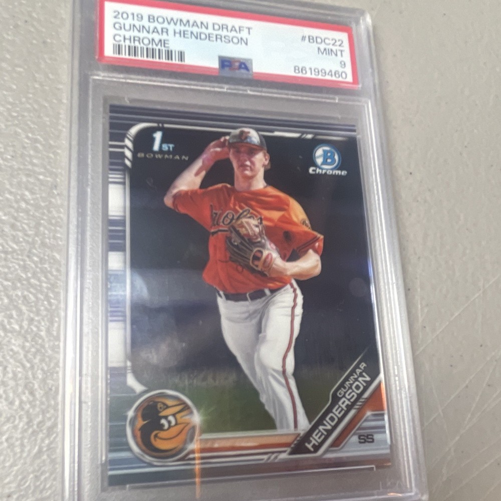 2019 Bowman Draft Chrome Gunnar Henderson 1st Bowman #BDC-22 Orioles PSA 9