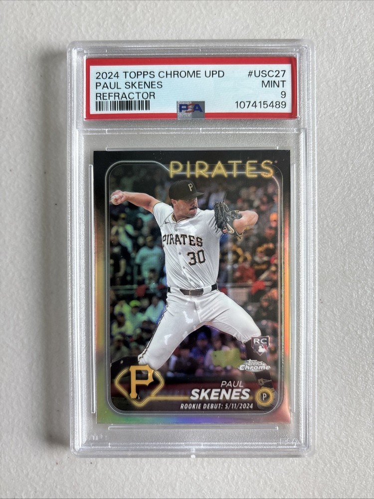 2024 Topps Chrome Update - Rookie Debut Paul Skenes #USC27 Refractor (RC) PSA 9