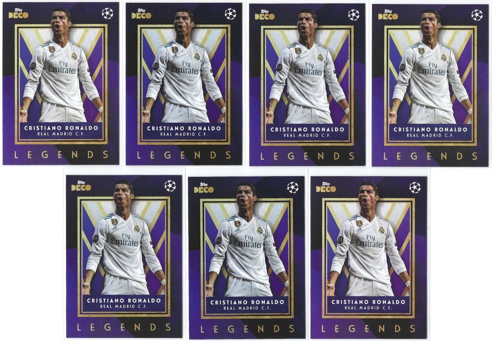 Cristiano Ronaldo, 7 card lot, 2023-24 Topps Deco UEFA Insert Legends