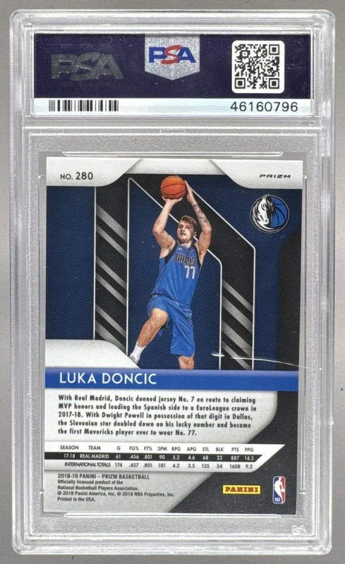 46160796 Luka Doncic 2018 Panini Prizm #280 Pink Ice Rookie RC PSA 9 view 2