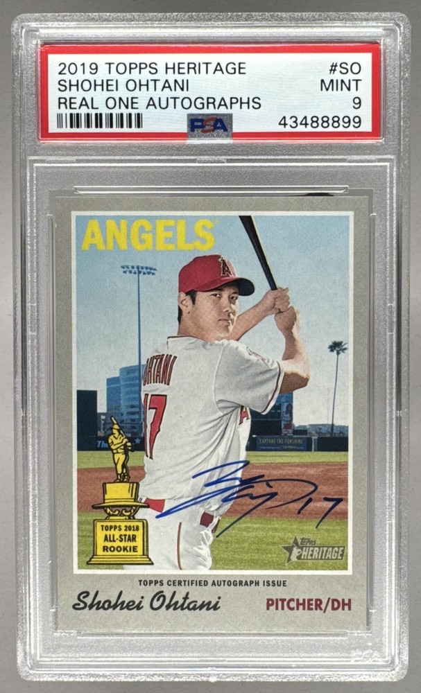 Shohei Ohtani 2019 Topps Heritage #ROA-SO Real One On Card Auto PSA 9