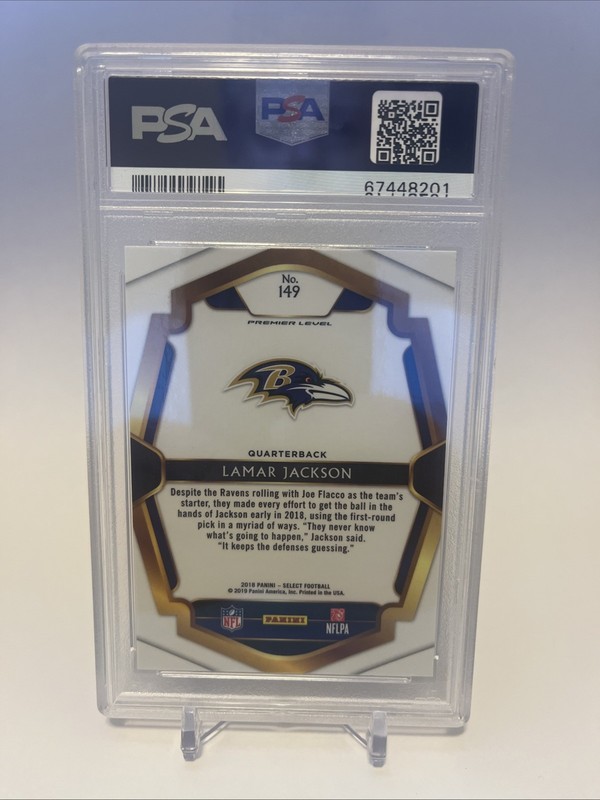 2018 Panini Select - Lamar Jackson #149 PSA 10 view 2