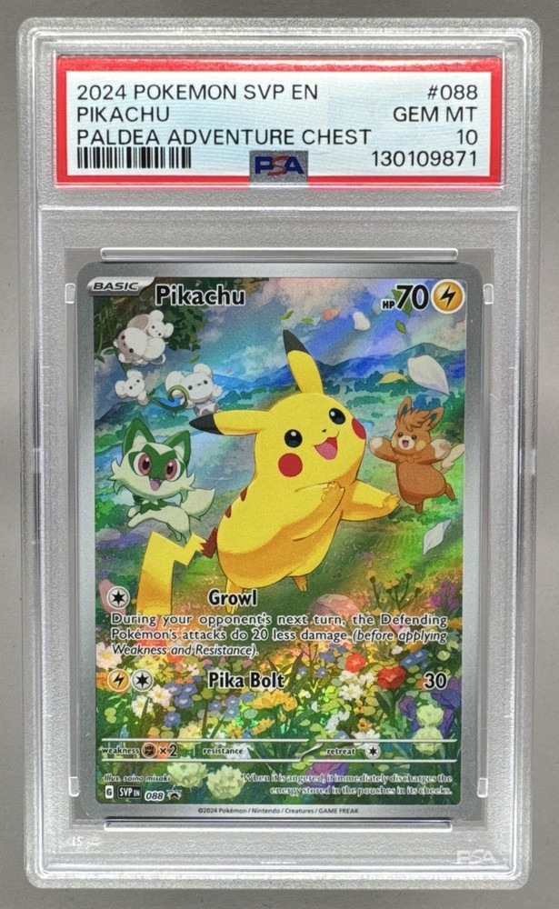 130109871 Pikachu 2024 Pokemon Scarlet Violet Paldea Adventure Promo #088 PSA 10