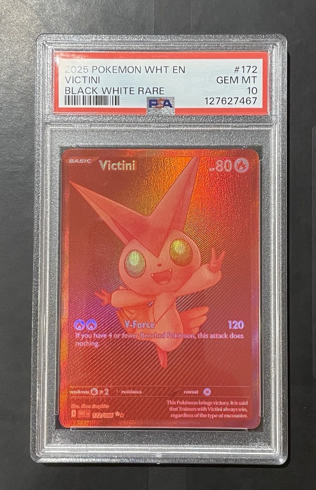 2025 POKEMON WHT EN-BLACK WHITE RARE #172 VICTINI PSA 10 !!!!!