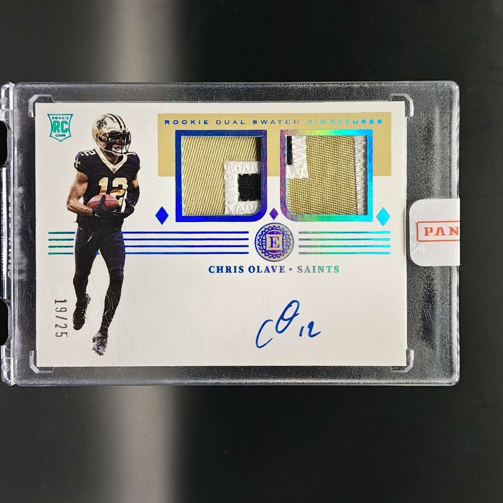 Chris Olave 2022 Encased #RSS-CO Rookie Dual Swatch Auto ON CARD /25 RPA