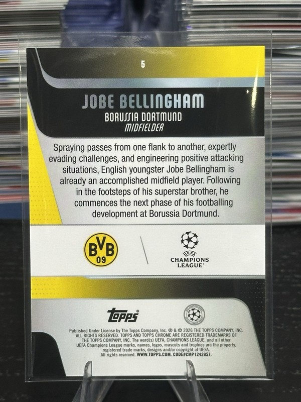 2025-26 Topps Chrome UEFA Club Competitions #5 Jobe Bellingham Rookie (RC) view 2