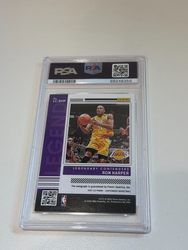 2021 Panini Contenders Ron Harper Legendary Contenders Auto /199 - PSA 8 view 2