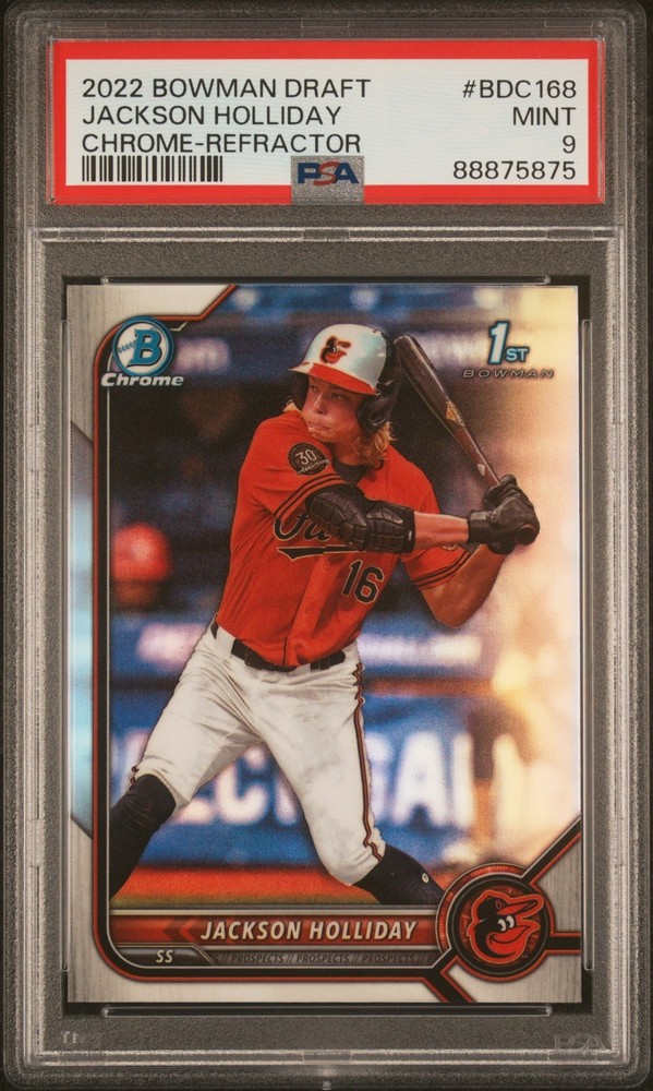 2022 Bowman Draft - Chrome Jackson Holliday #BDC-168 Refractor (RC) view 1