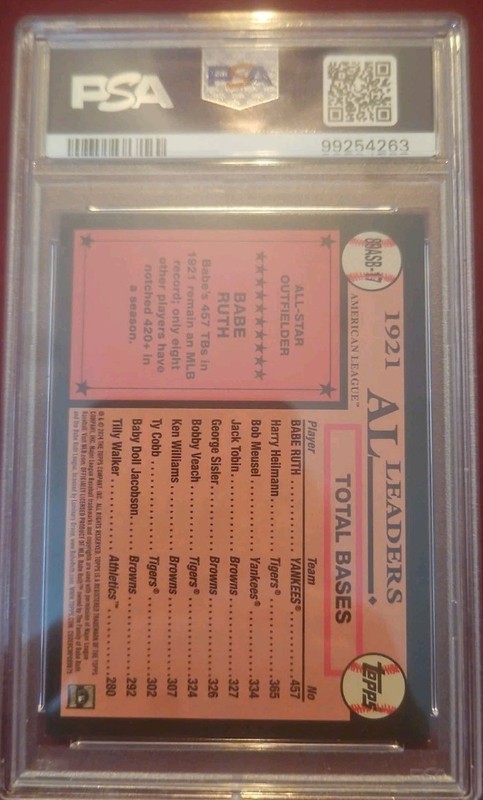 2024 Topps Babe Ruth 1989 Topps All Star Foil PSA-8 ((SEE ALL OUR AUCTIONS))  view 2
