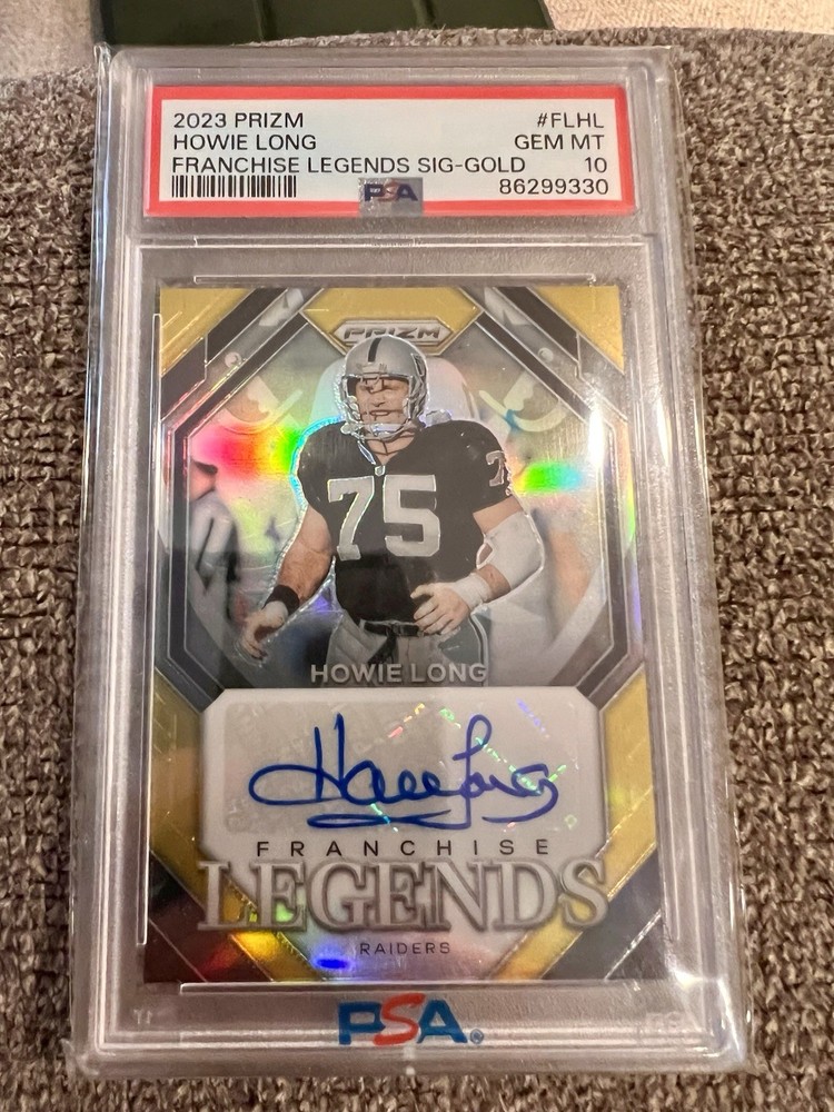 🔥Howie Long 2023 Prizm Gold Prizm Auto 09/10 Raiders PSA Gem Mint 10 POP 1 🔥