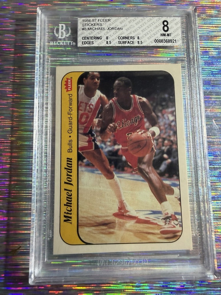 Michael Jordan 1986 Fleer Sticker #8 Rookie BGS 8 🐐💎📈