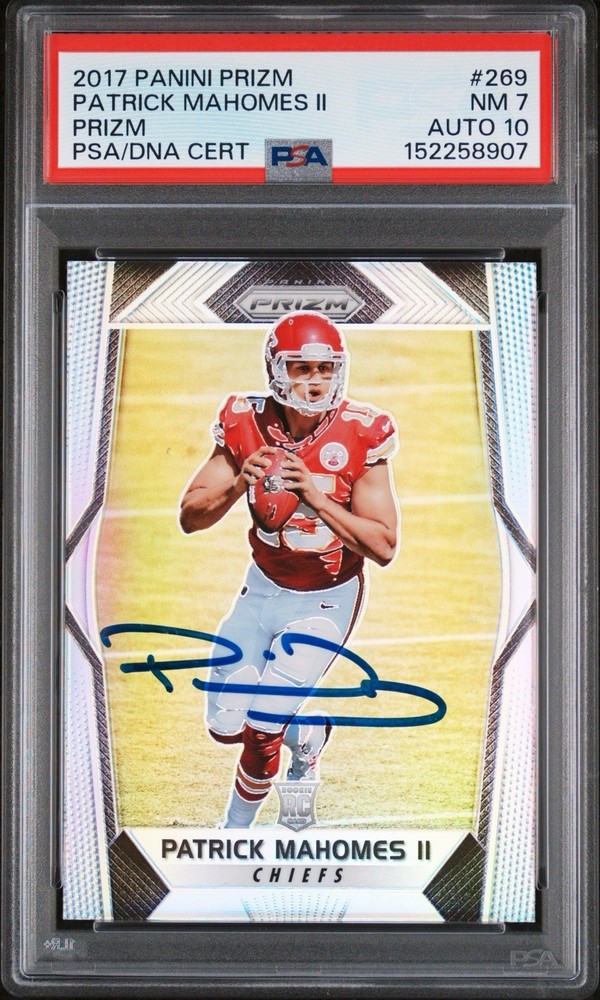 Patrick Mahomes 2017 Prizm Silver #269 Rookie Auto PSA 7 Autograph 10 📈🔥🐐