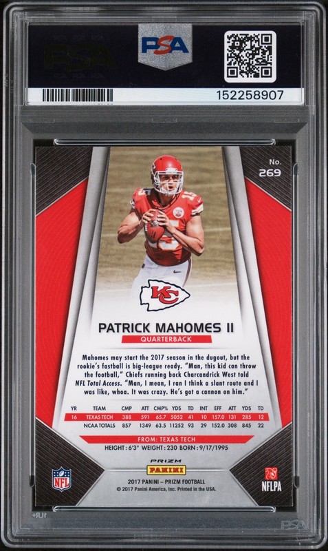 Patrick Mahomes 2017 Prizm Silver #269 Rookie Auto PSA 7 Autograph 10 📈🔥🐐 view 2