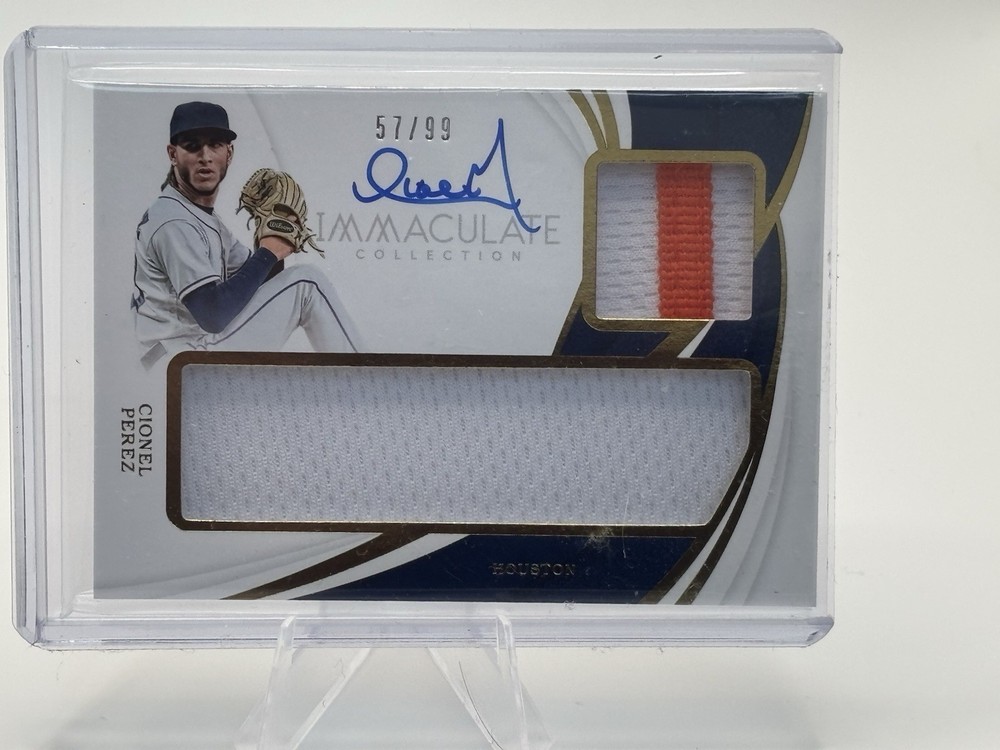 2019 Panini Immaculate Cionel Perez RPA Auto Patch /99 RC Astros Game Worn MLB view 1