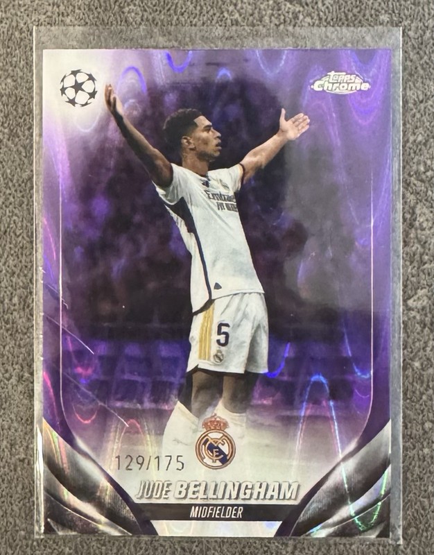 2023-24 Topps Chrome UEFA CC - Jude Bellingham Purple RayWave Refractor /175