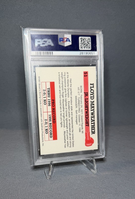1997 Browns Boxing FLOYD MAYWEATHER JR #51 Ultra Rare PSA 10 Gem Mint Grail view 2
