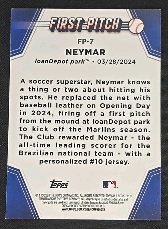 2024 Topps Update Series - First Pitch Neymar Jr #FP-7 view 2