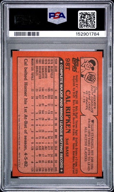 1982 Topps Traded 98T Cal Ripken Jr PSA 4 152901784 view 2