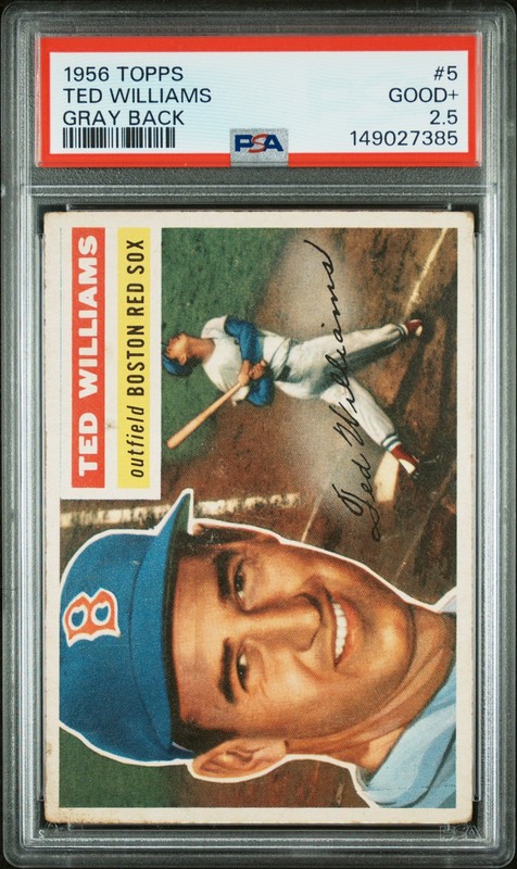 1956 Topps 5 Ted Williams Gray Back PSA 2.5 149027385
