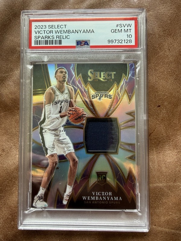💎 Victor Wembanyama 2023-24 Panini Select Sparks Relic #S-VW Rookie (RC) PSA 10