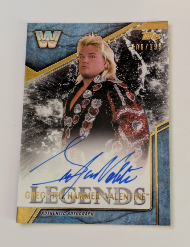 2017 Topps Legends of WWE Autographs #LA-GV Greg The Hammer Valentine 006/199