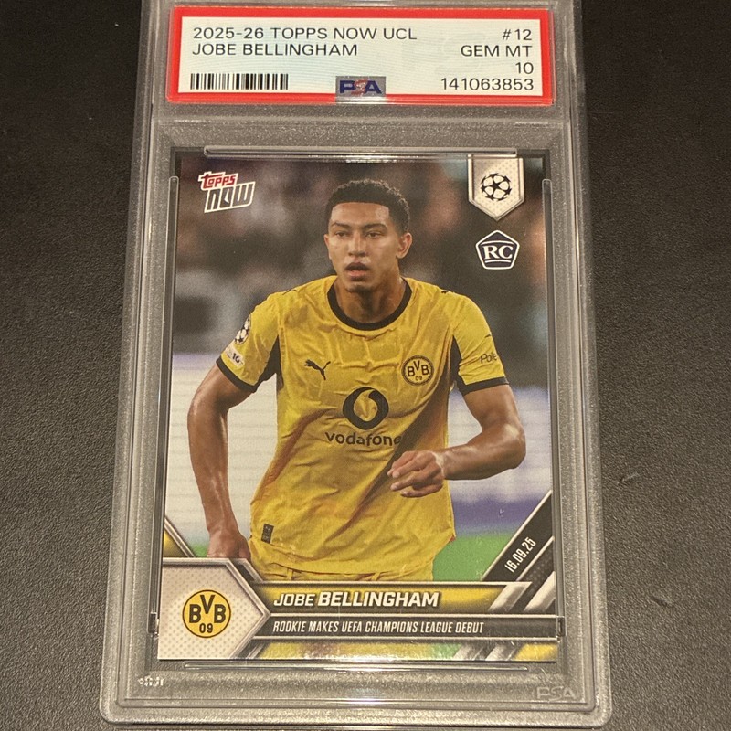 Topps Now UCL 2025-26 Jobe Bellingham #12 Rookie Borussia Dortmund PSA Graded