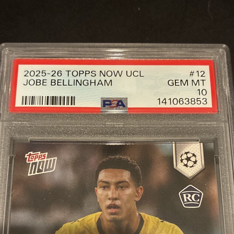 Topps Now UCL 2025-26 Jobe Bellingham #12 Rookie Borussia Dortmund PSA Graded view 2