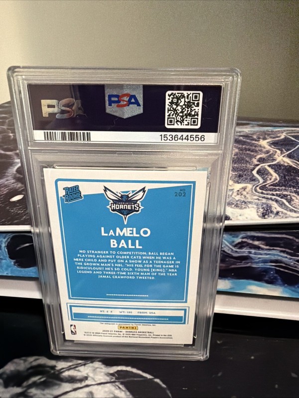 2020 Panini Donruss Lamelo Ball Signature Choice Rated Rookie PSA 10 view 2