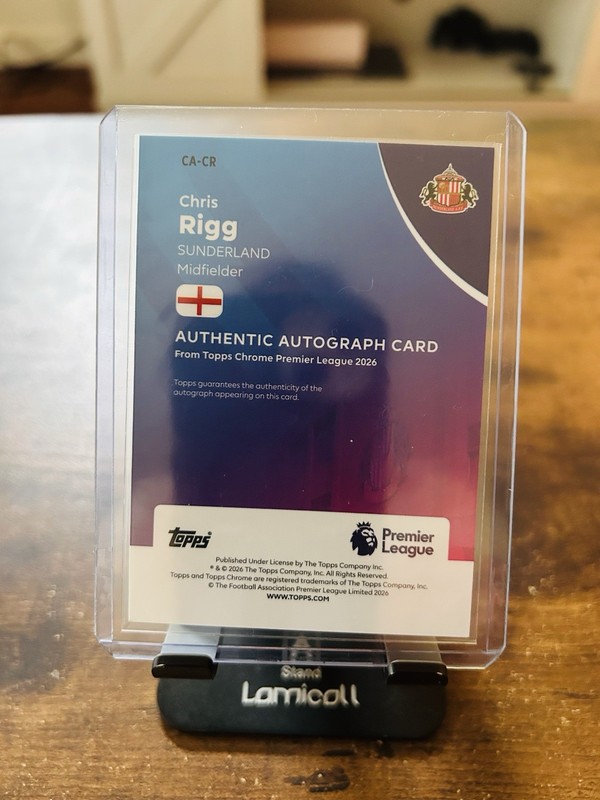 Topps Premier League 2025-26 Chris Rigg Rookie Auto Insert #349 Sunderland view 2