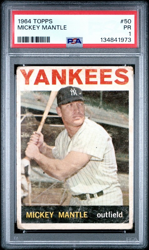 1964 Topps #50 Mickey Mantle PSA 1
