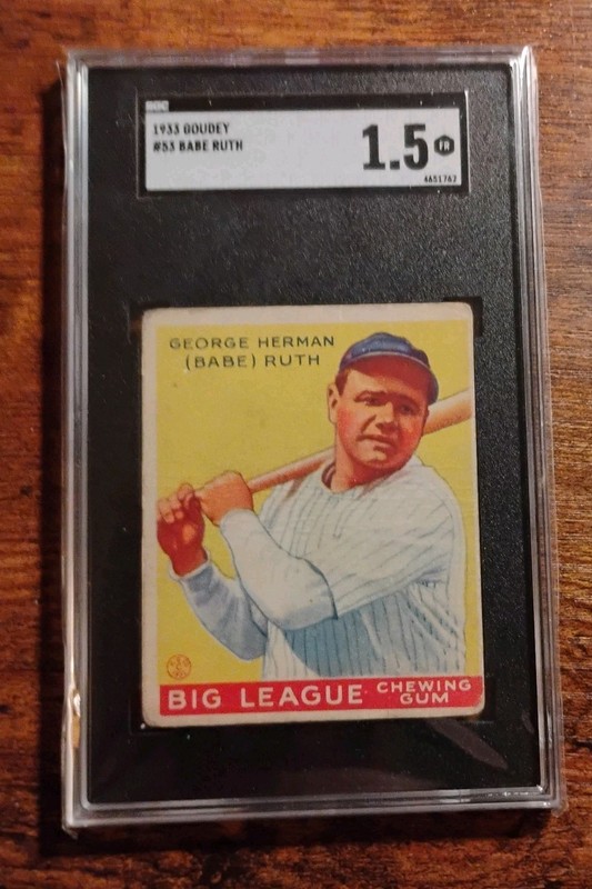 Babe Ruth 1933 Goudey #53 Yellow SGC 1.5 