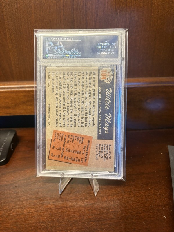 1955 Bowman - Willie Mays #184 PSA 3 Very Good HOF view 2