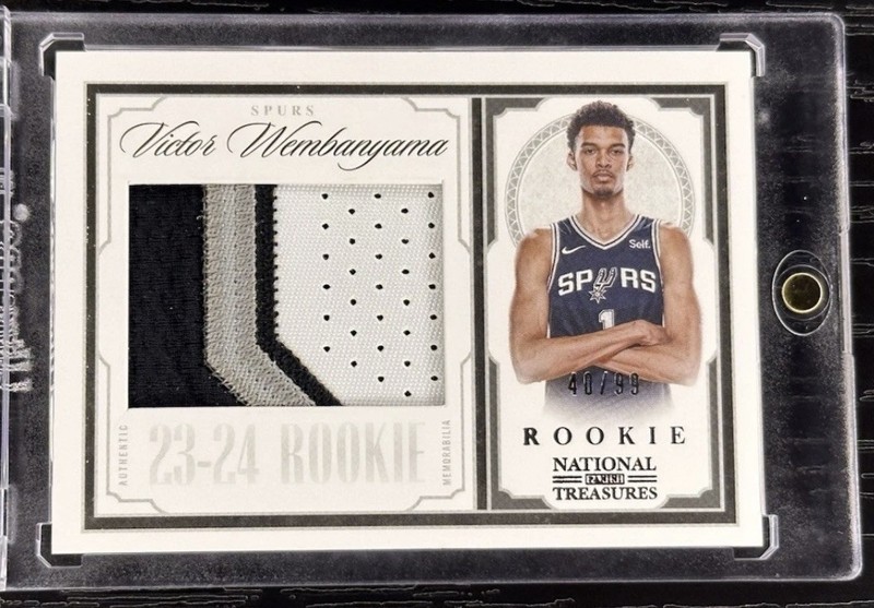 Victor Wembanyama 2023 National Treasures Rookie RC True Patch /99 Throwback 