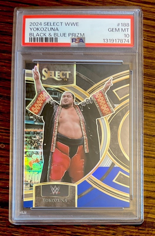 Yokozuna PSA 10 2024 Select WWE Premier #188 Black & Blue Prizm /399 POP 1 Card