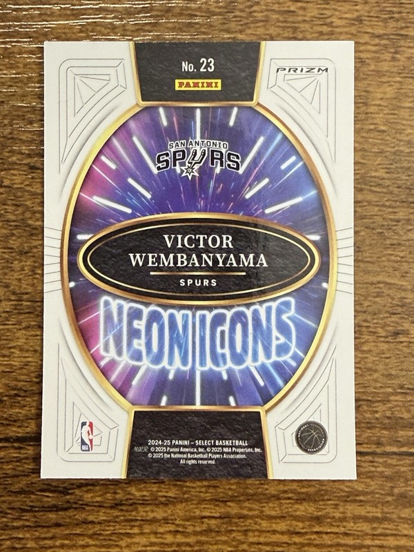 2024-25 Panini Select Neon Icons Victor Wembanyama Red Prizm No.23 view 2