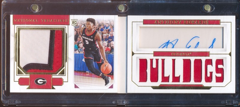 Anthony Edwards 2020 National Treasures Collegiate #88 RC Patch Auto 20/35