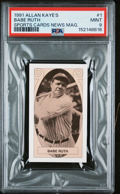 152148816 Babe Ruth 1991 Allan Kaye's Sports Cards News Magazine #1 PSA 9