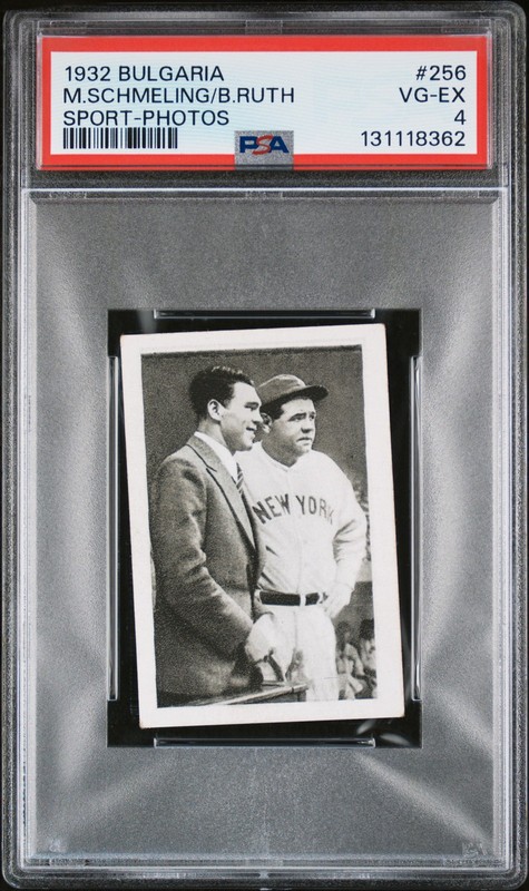 131118362 Babe Ruth Max Schmeling 1932 Bulgaria Sport Photos #256 PSA 4