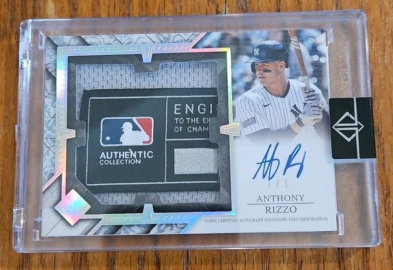 2024 Topps Transcendent Anthony Rizzo Jumbo Patch MLB Tag Logoman Auto 1/1 Yanks