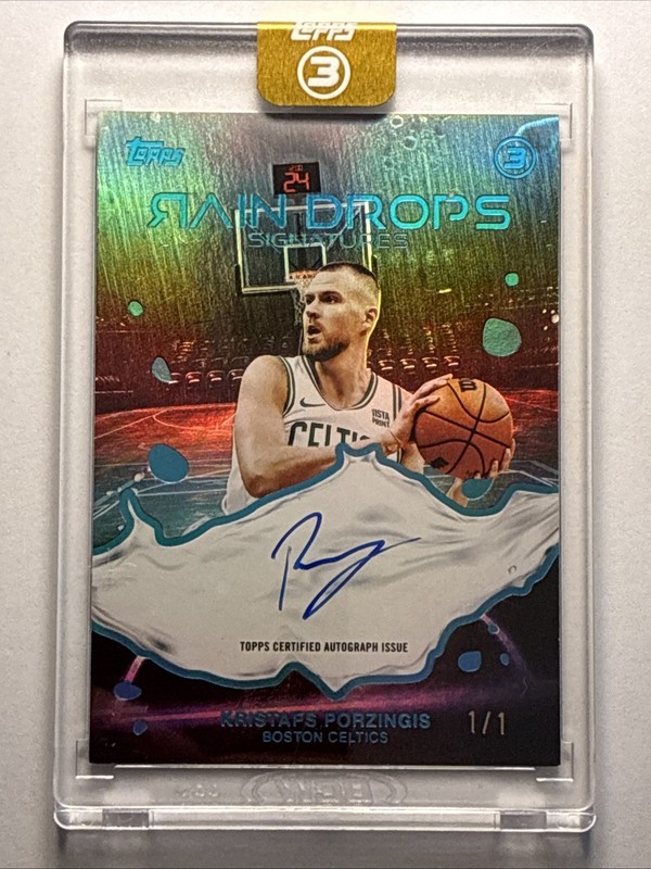 Kristaps Porzingis Rain Drops Topps 3 Auto 1/1