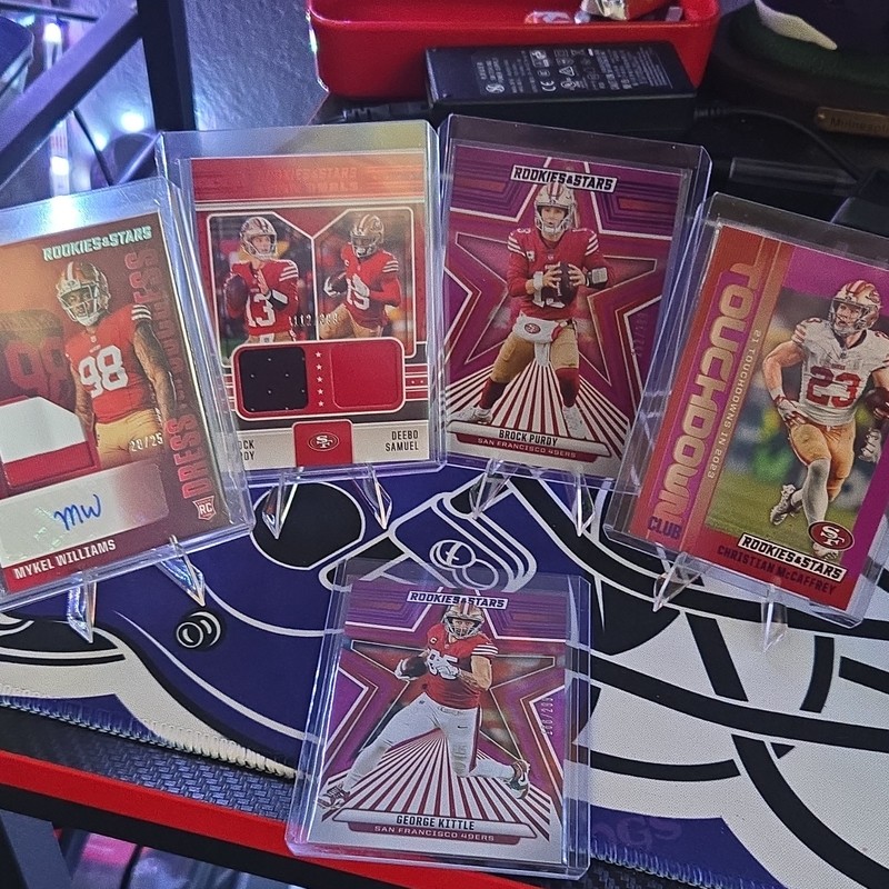 24/25 Rookie&Stars Auto/Numbered lot 49ers Purdy,Kittle,McCaffrey,Williams